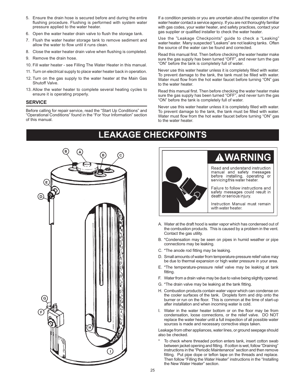 Leakage checkpoints | State SBL100 76 NE User Manual | Page 25 / 36
