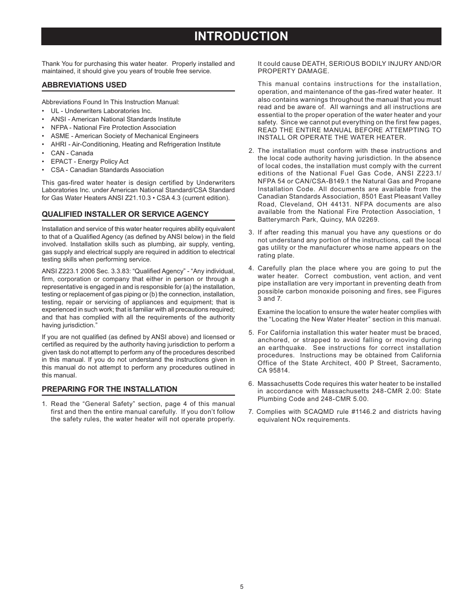 Introduction | State SBL100 76 NE User Manual | Page 5 / 36