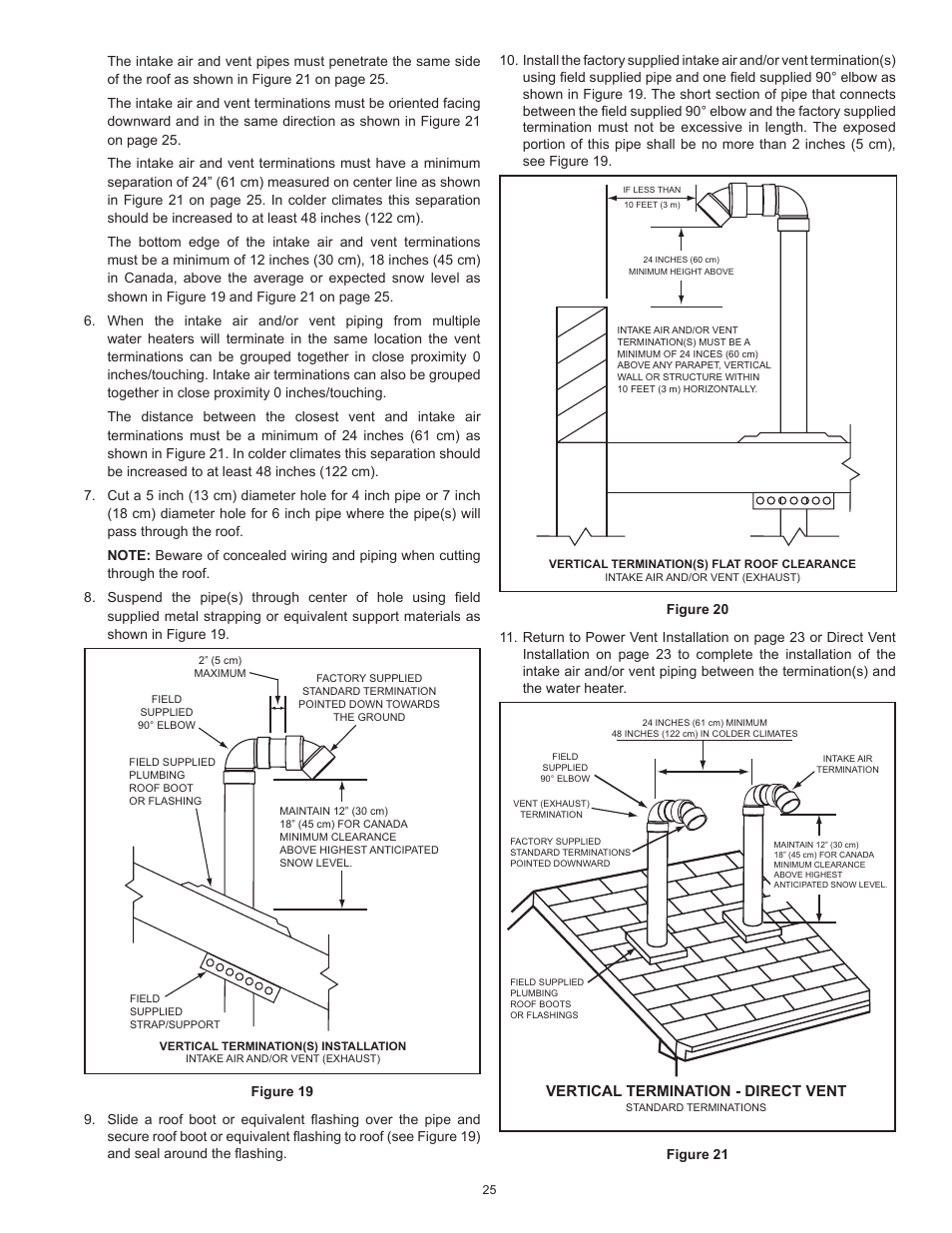 Vertical termination - direct vent | State SUF 130 500 User Manual | Page 25 / 76