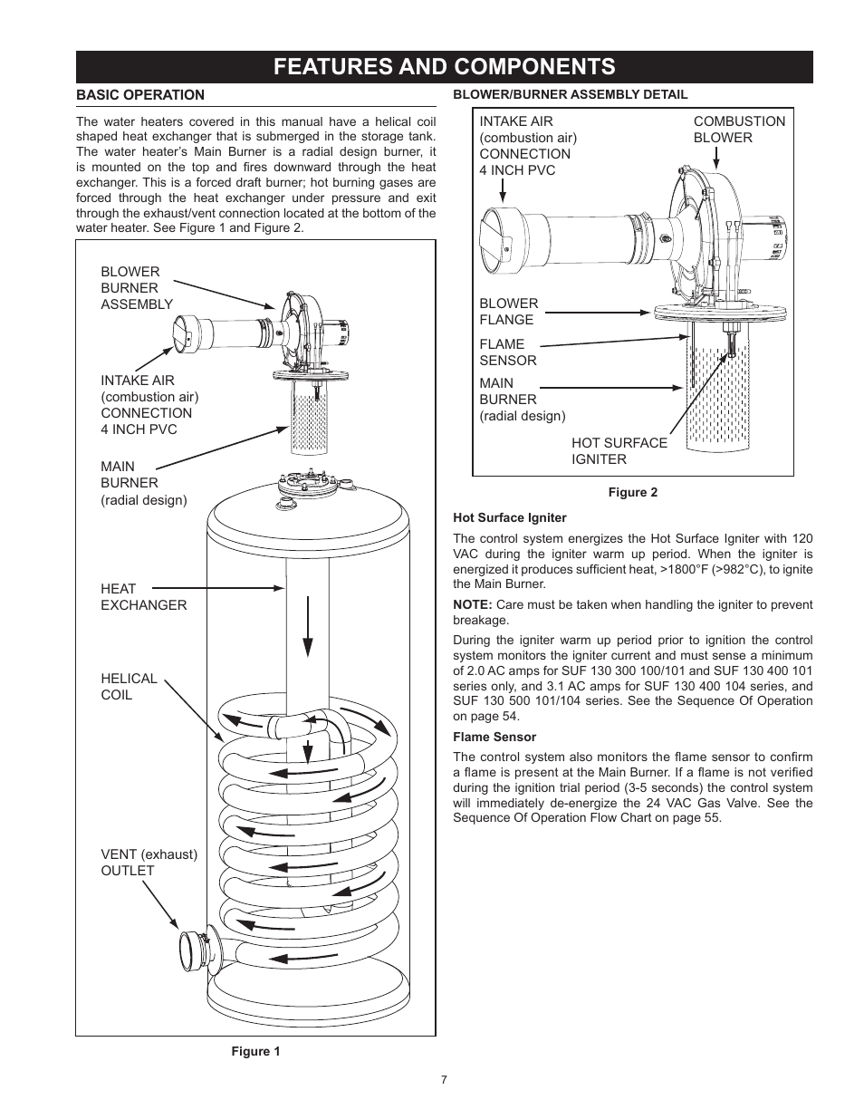 Features and components, Basic operation | State SUF 130 500 User Manual | Page 7 / 76