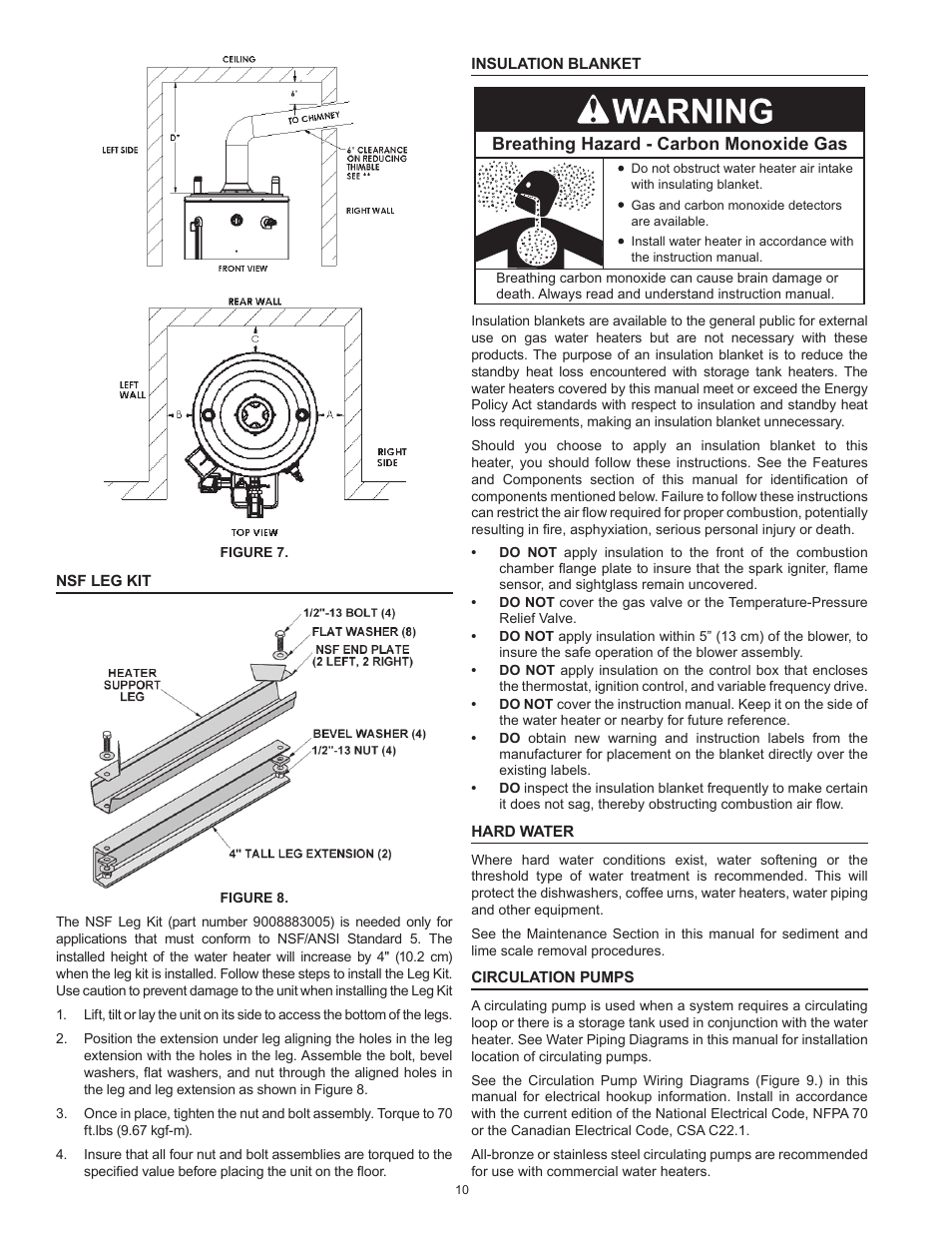 Breathing hazard - carbon monoxide gas | State SBL100 199 NE User Manual | Page 10 / 52