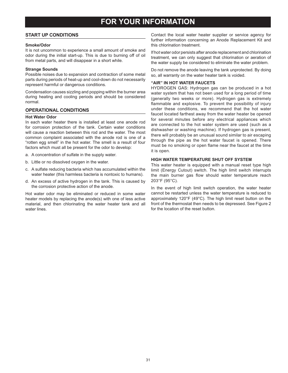 For your information | State SBL100 199 NE User Manual | Page 31 / 52