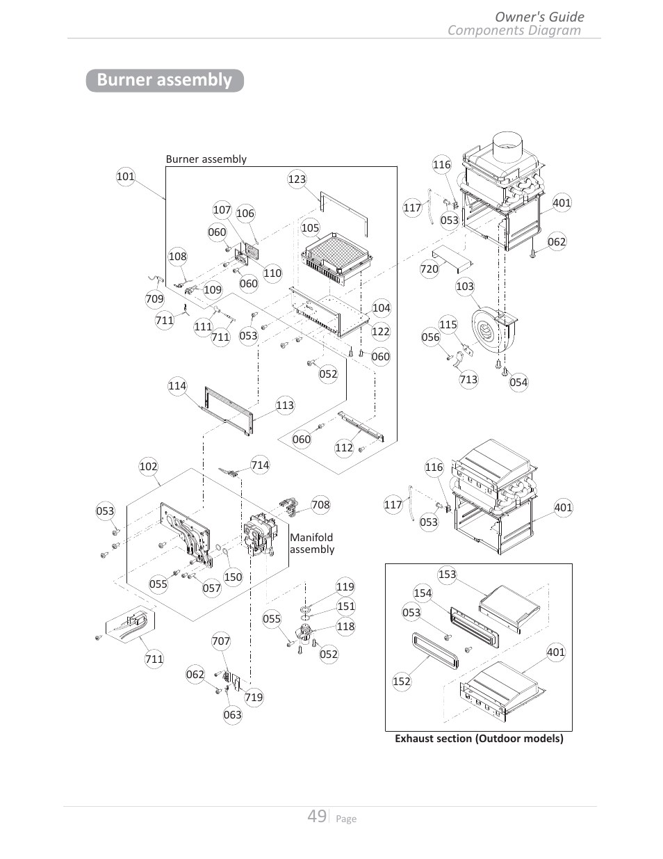 Burner assembly | State GTS-510U-NE User Manual | Page 49 / 56