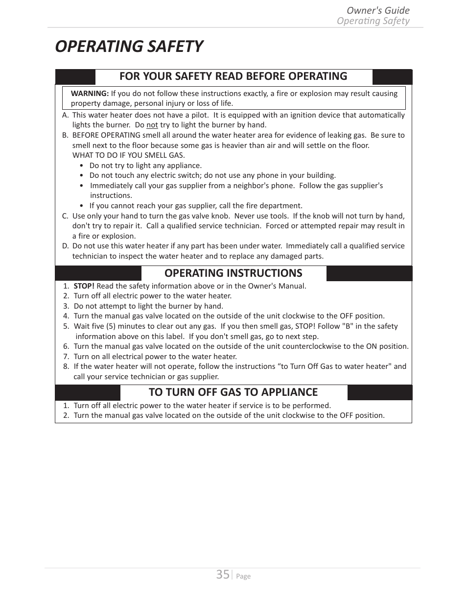Operating safety, For your safety read before operating, Operating instructions | State GTS-140-PIH User Manual | Page 35 / 56