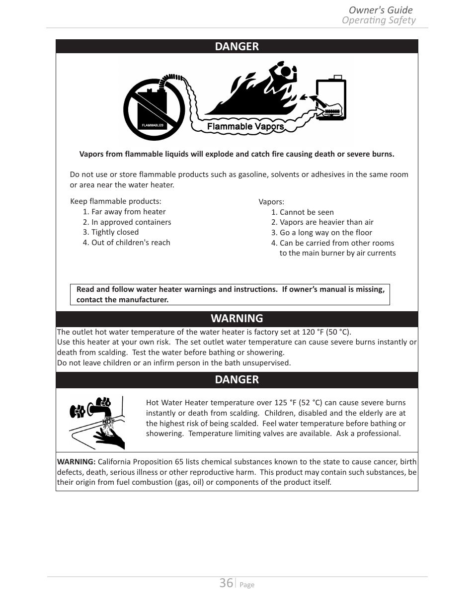Danger, Warning | State GTS-140-PIH User Manual | Page 36 / 56