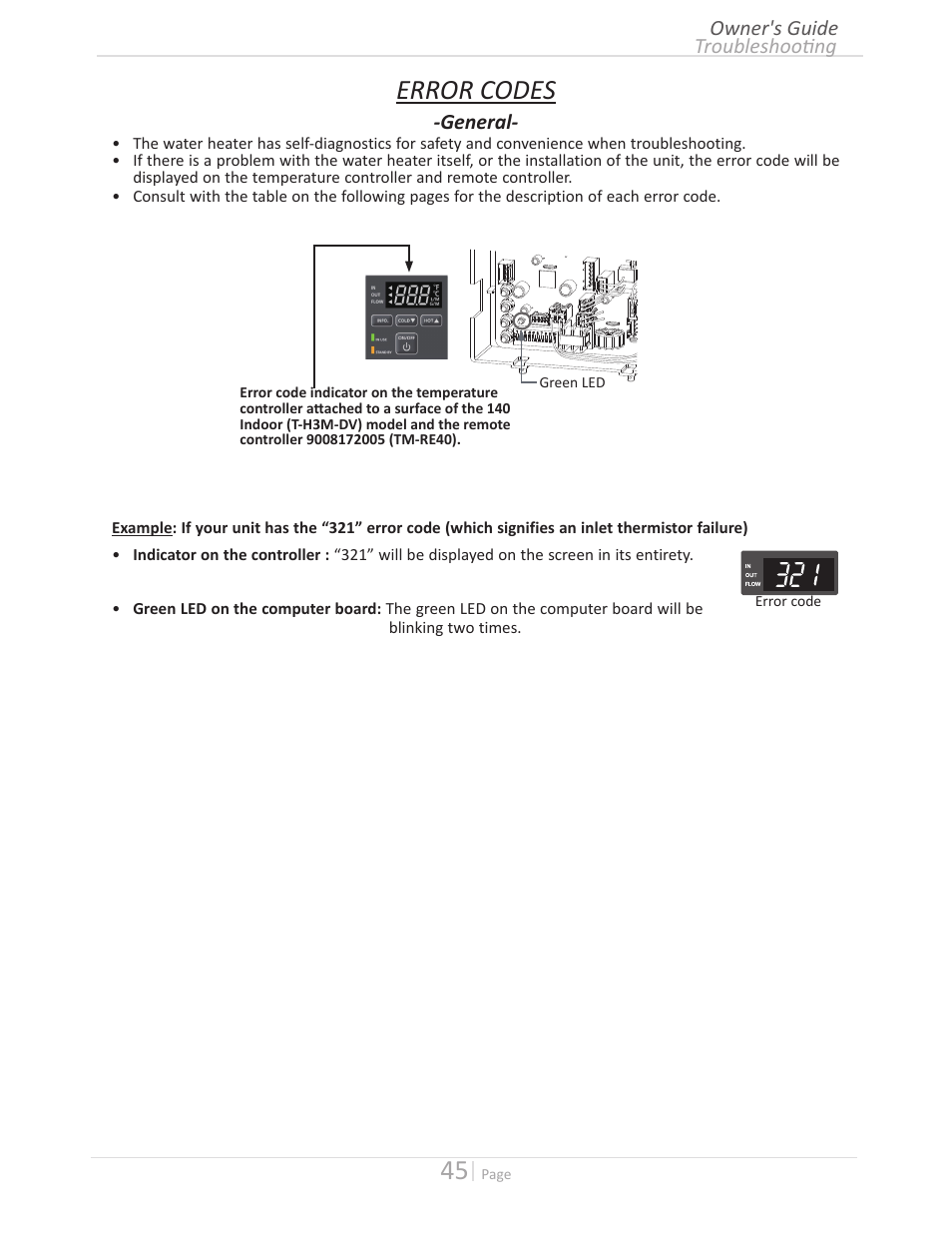 Error codes | State GTS-140-PIH User Manual | Page 45 / 56