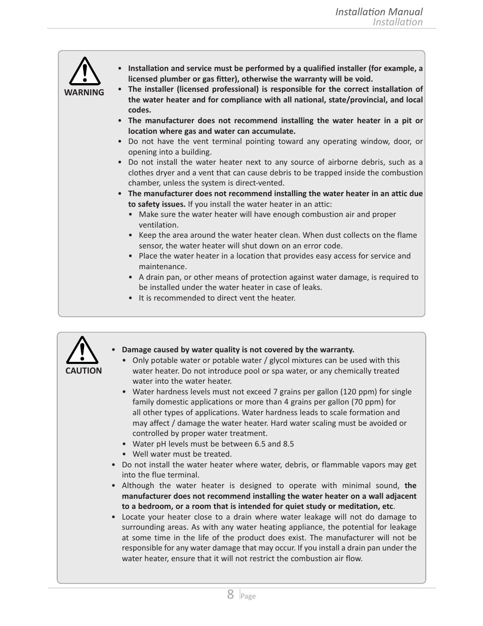 Installation installation manual | State GTS-140-PIH User Manual | Page 8 / 56
