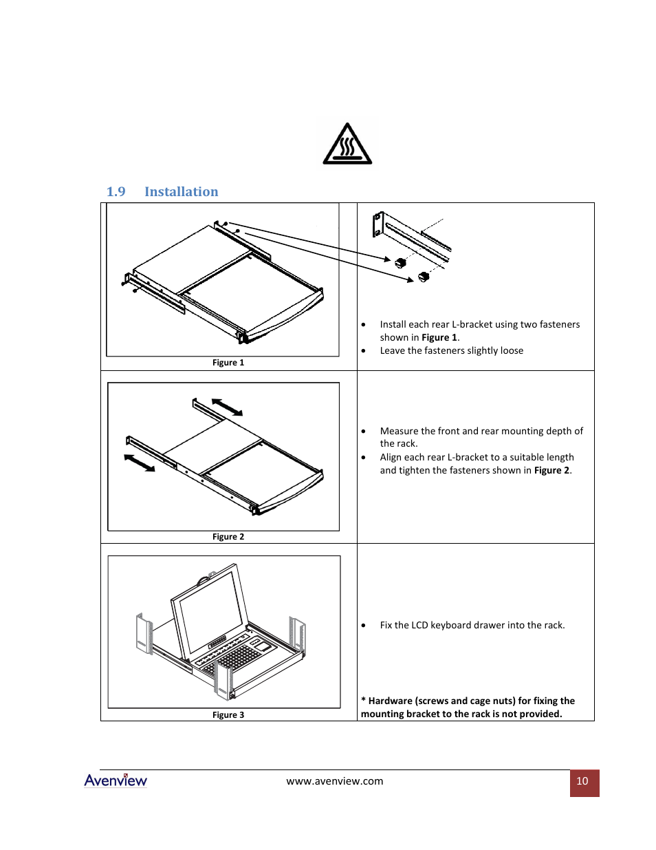 Installation, 9 installation | Avenview RTERM Series User Manual | Page 10 / 75