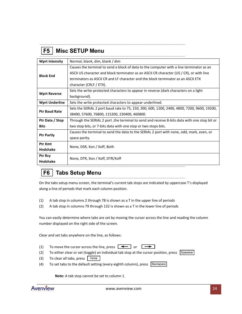 Avenview RTERM Series User Manual | Page 24 / 75