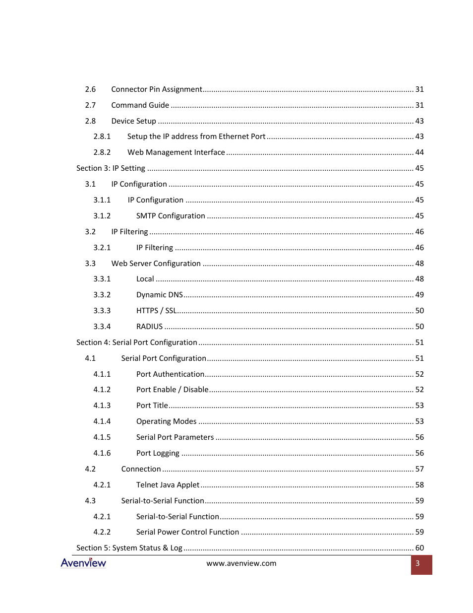 Avenview RTERM Series User Manual | Page 3 / 75