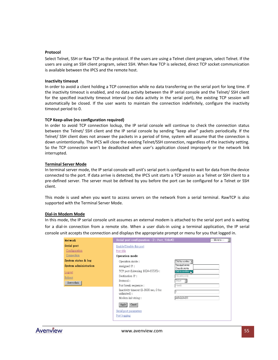 Avenview RTERM Series User Manual | Page 55 / 75