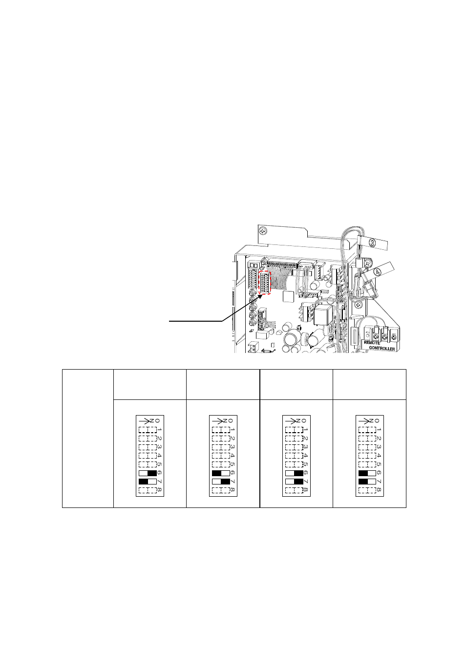 Right bank of dipswitches, Dipswitch settings for the pump control mode | State GTS-710-PIEA User Manual | Page 23 / 52