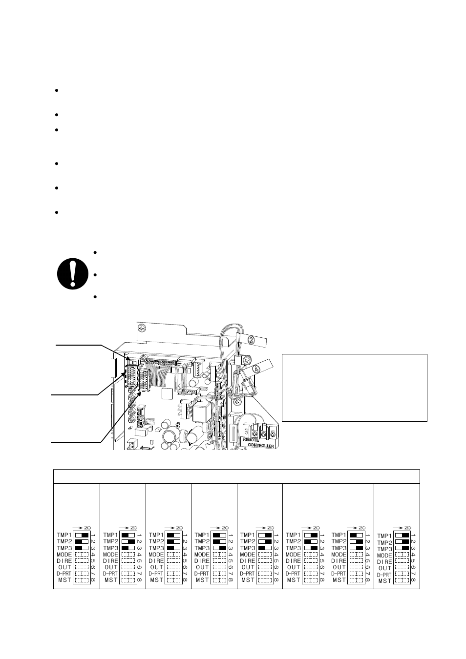 Temperature settings, 100 f, 115 f | 135 f, 145 f, 155 f, 165 f, 185 f, 120 f, Temperature settings left bank of dipswitch | State GTS-710-PIEA User Manual | Page 34 / 52