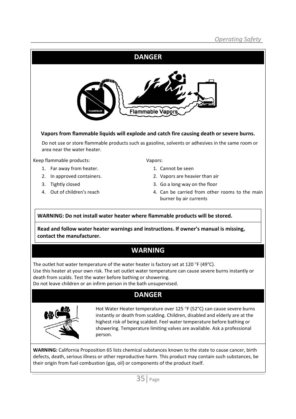 Danger, Warning | State 520 User Manual | Page 35 / 52
