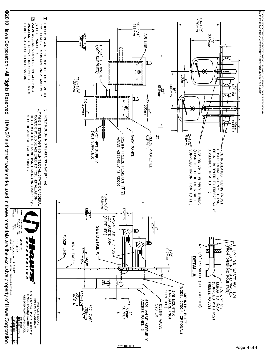 Haws 1119FR User Manual | Page 4 / 4