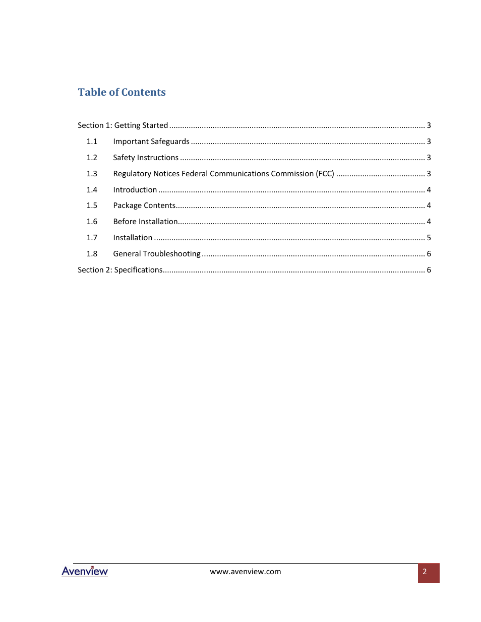 Avenview SPLIT-DVI Series SPLIT-DVI-5 User Manual | Page 2 / 7