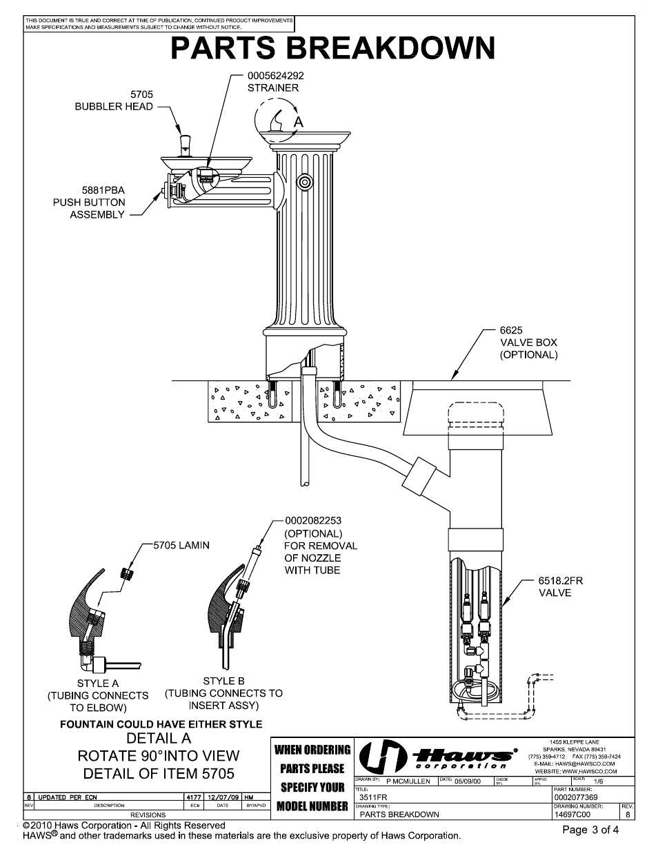 Haws 3511FR User Manual | Page 3 / 4