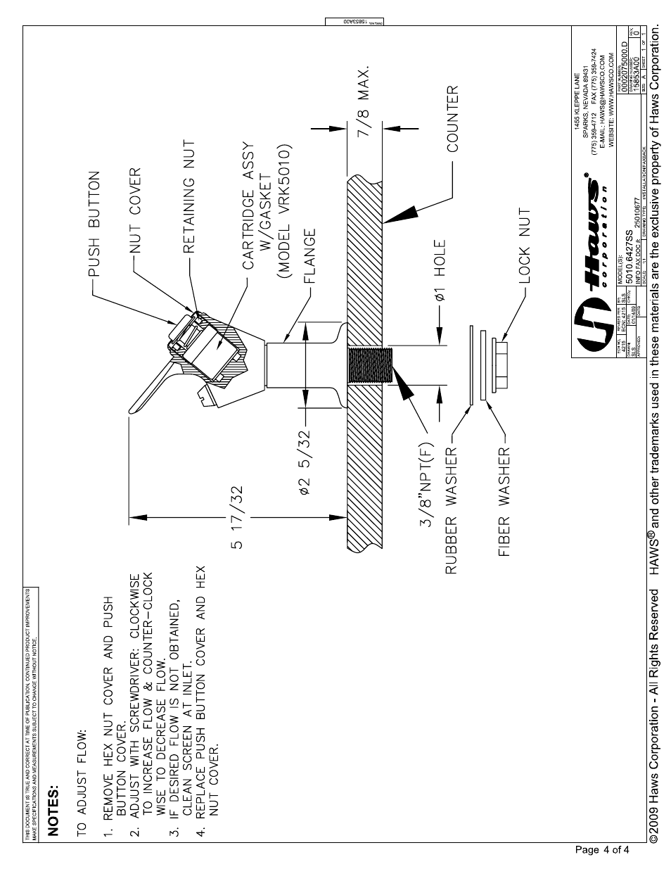 Haws 5010.6427SS User Manual | Page 4 / 4