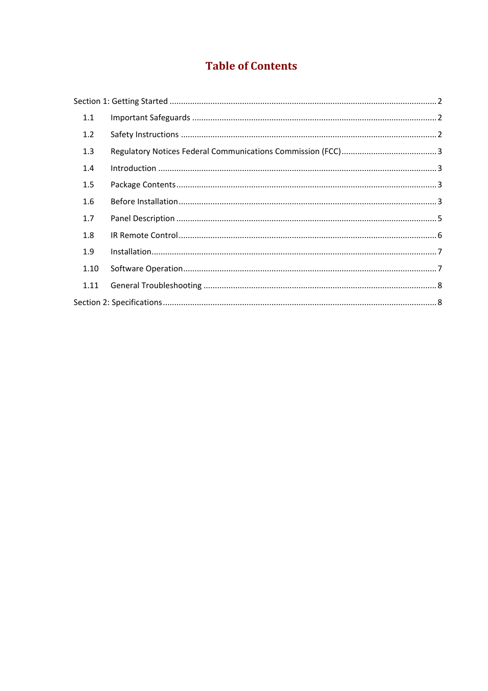 Avenview VGA-VS-8X1 User Manual | Page 2 / 10