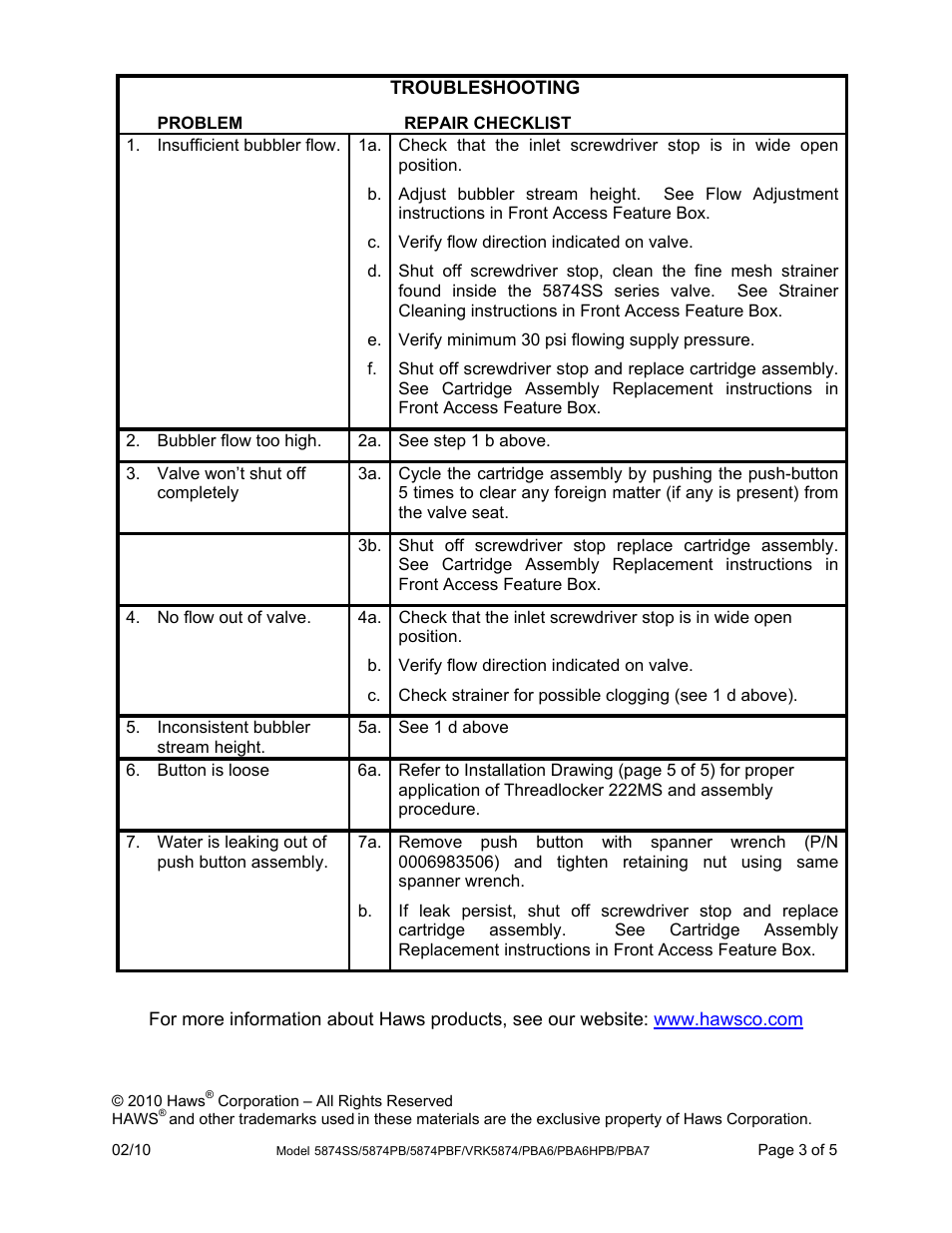 Haws PBA6HPB User Manual | Page 3 / 5