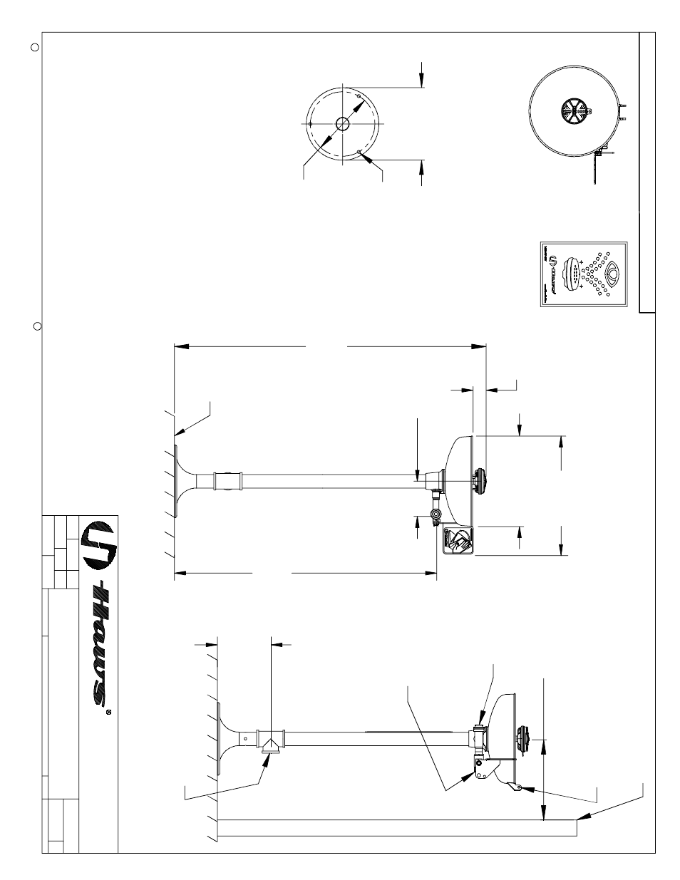 Mo un t in g de ta il, Ø203 m m b. c | Haws 7271 User Manual | Page 4 / 4