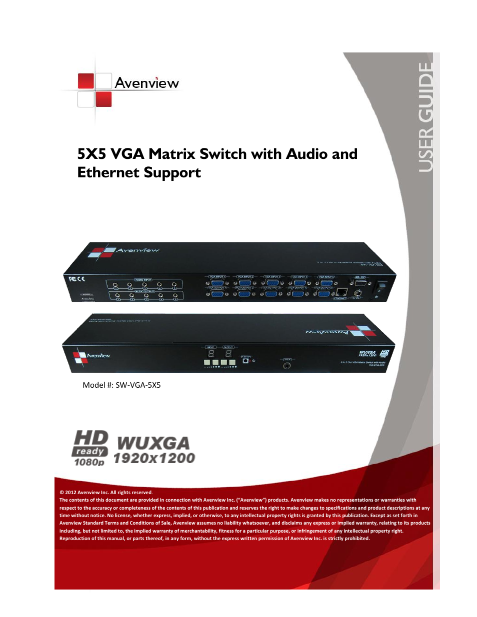 Avenview SW-VGA-5X5 User Manual | 19 pages