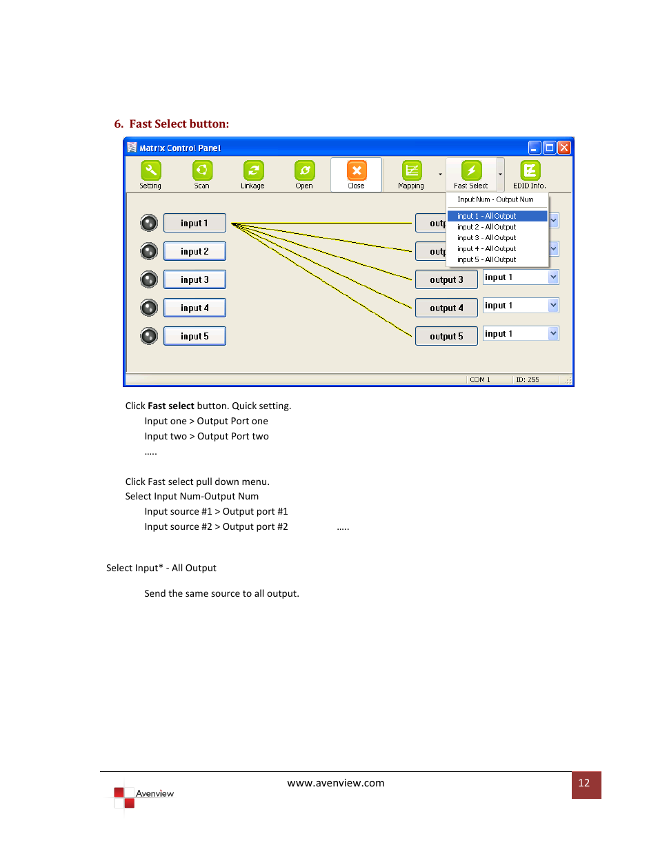 Avenview SW-VGA-5X5 User Manual | Page 12 / 19