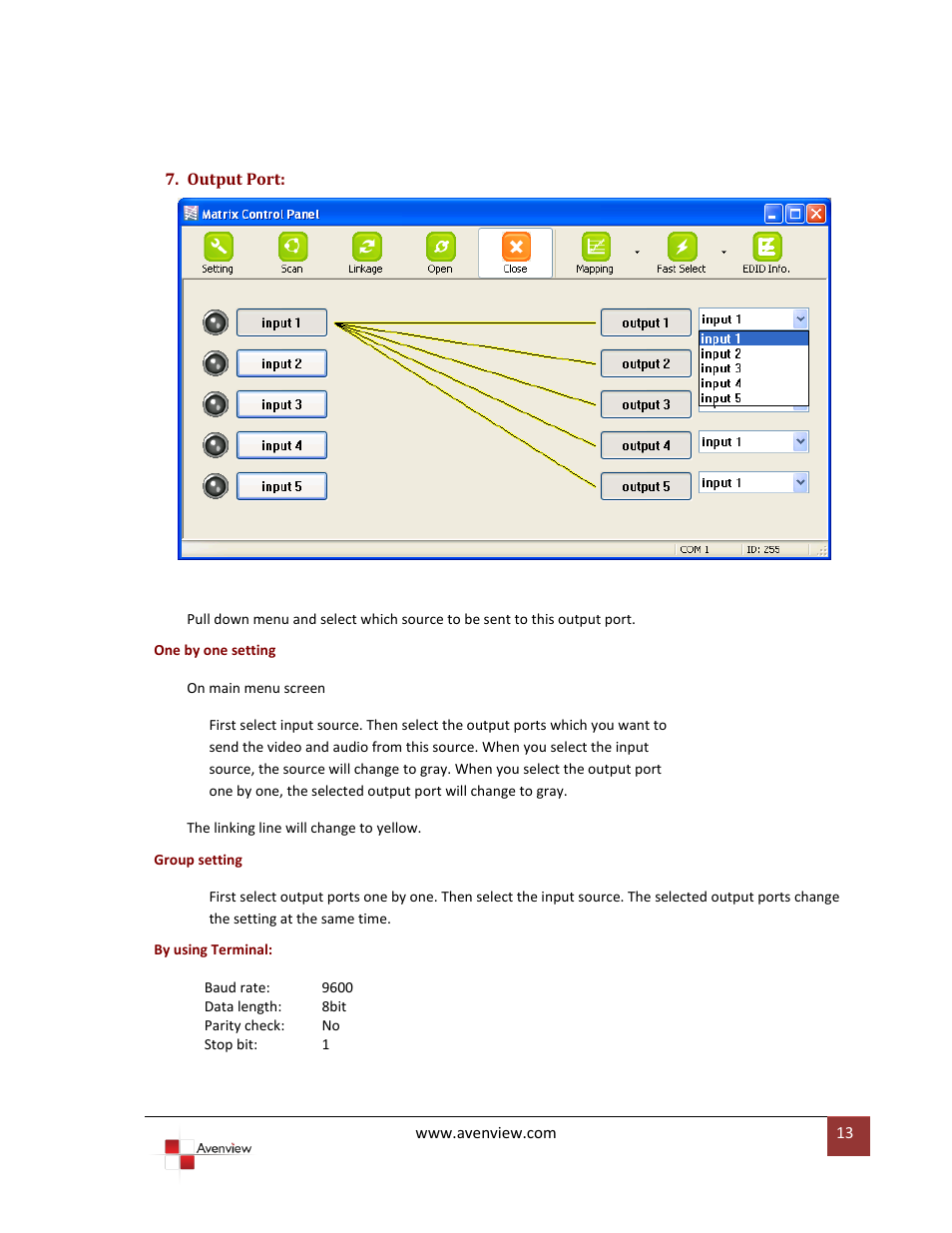 Avenview SW-VGA-5X5 User Manual | Page 13 / 19