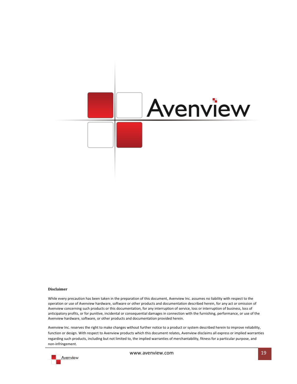 Avenview SW-VGA-5X5 User Manual | Page 19 / 19