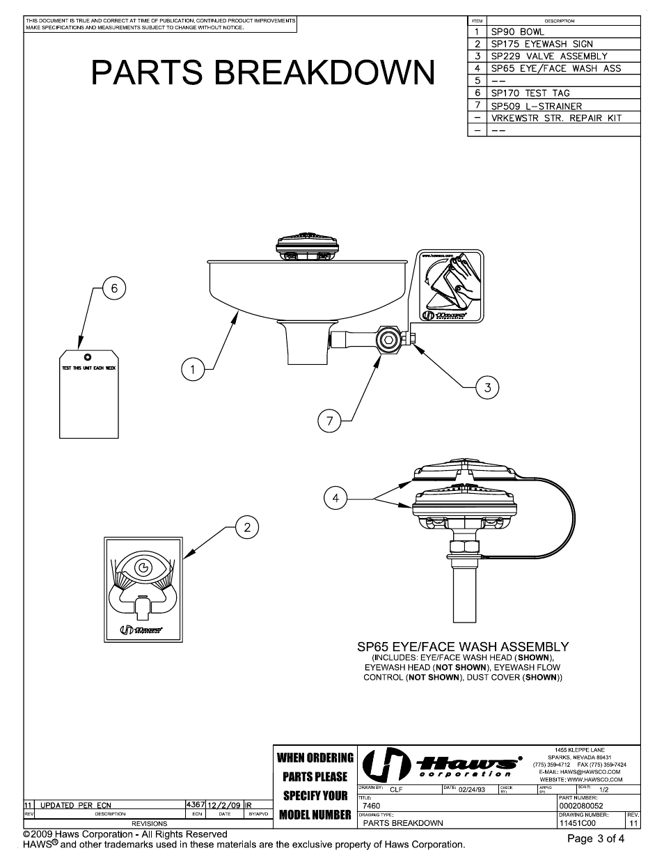 Haws 7460 User Manual | Page 3 / 4