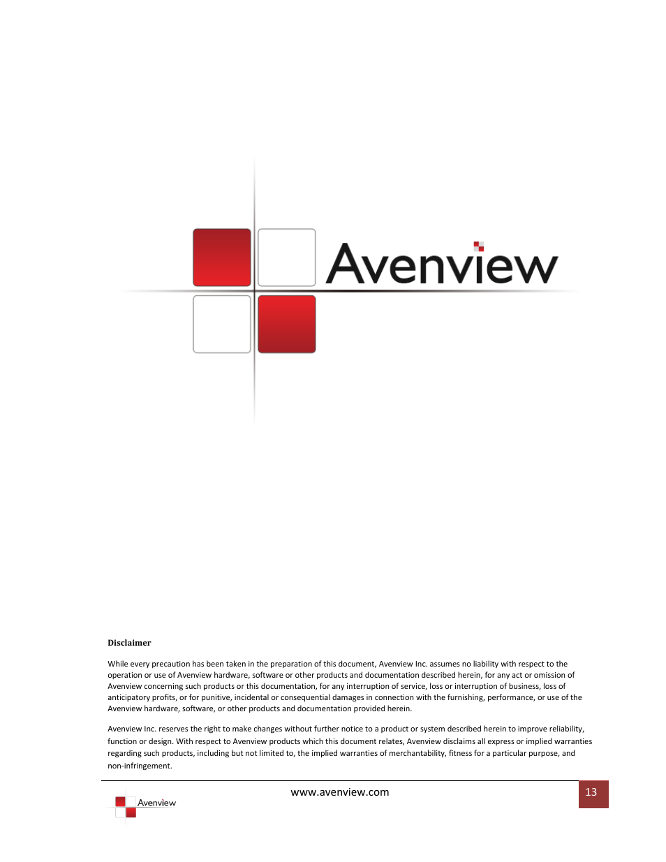 Avenview FO-DVI-DL-330X User Manual | Page 13 / 13