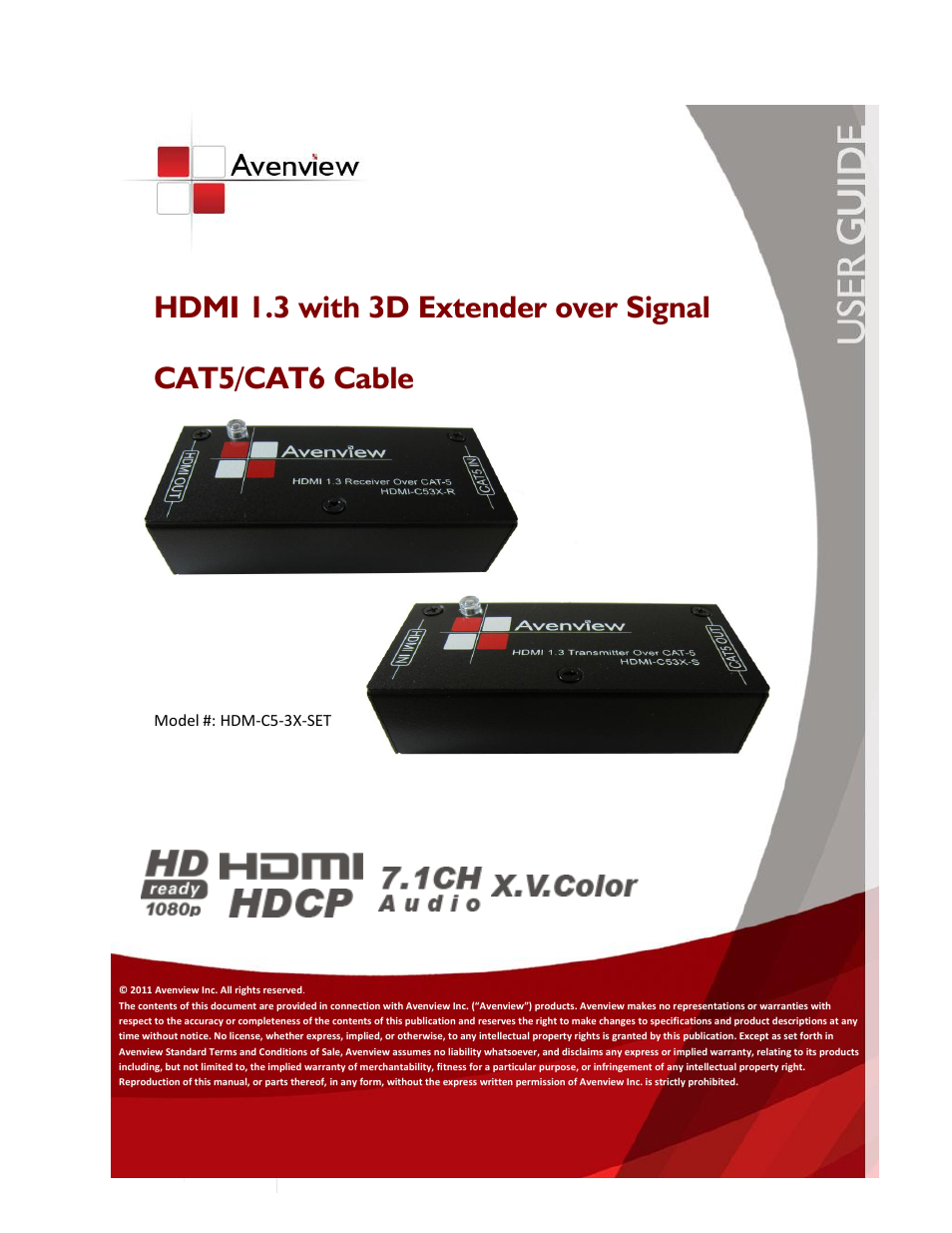 Avenview HDM-C5-3X-SET User Manual | 10 pages