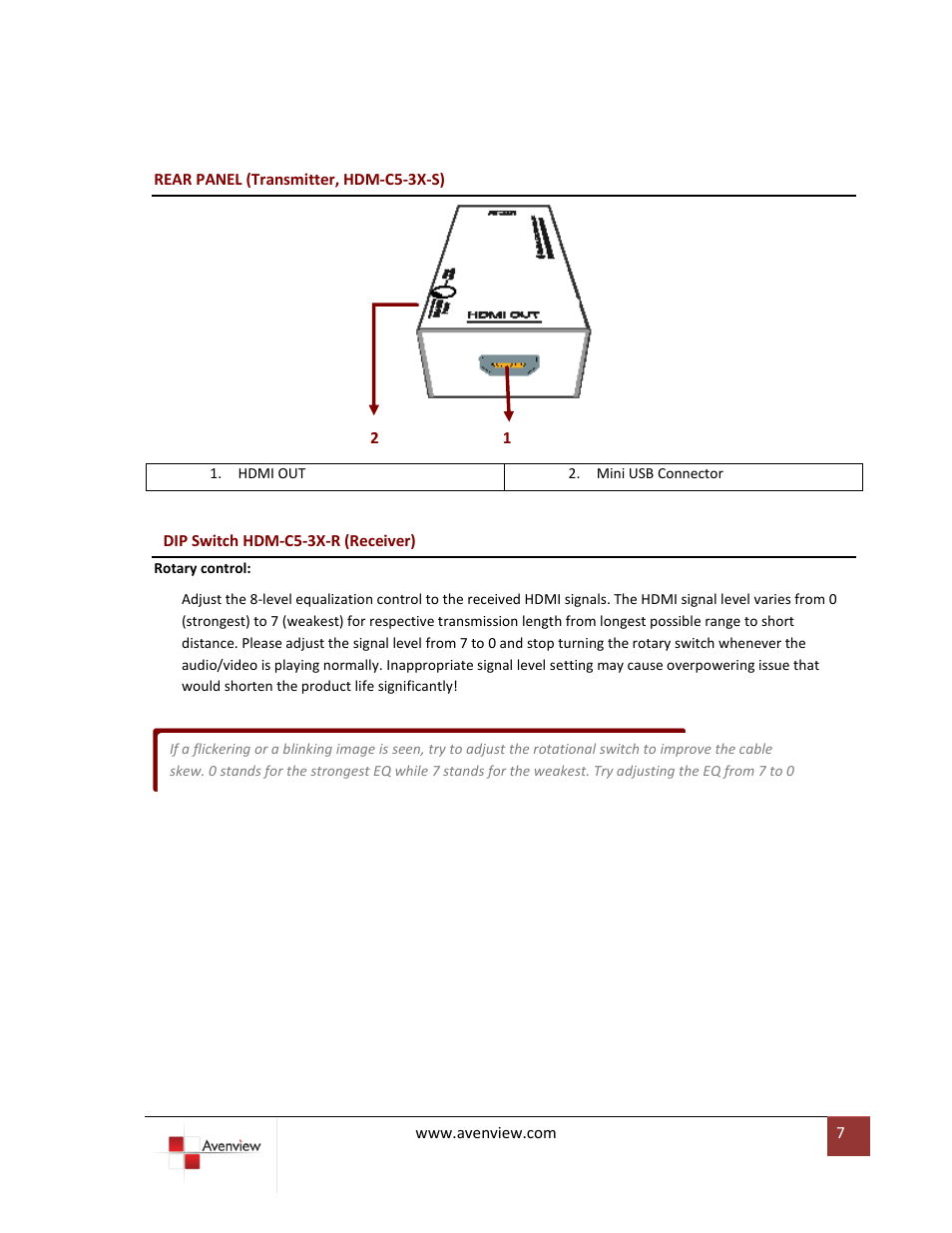 Avenview HDM-C5-3X-SET User Manual | Page 7 / 10
