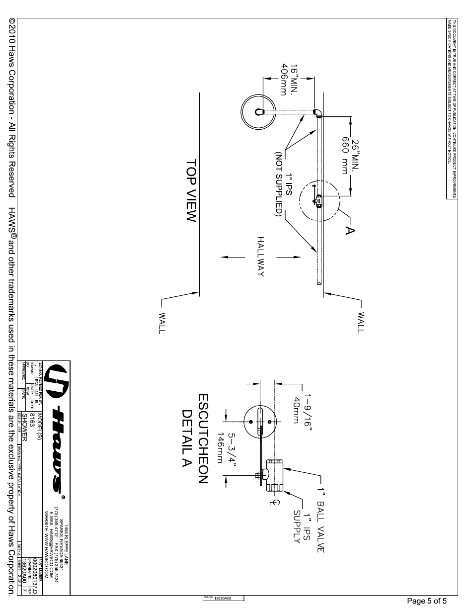 Haws 8163 User Manual | Page 5 / 5