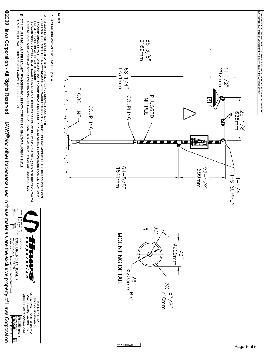 Haws 8100 User Manual | Page 5 / 5