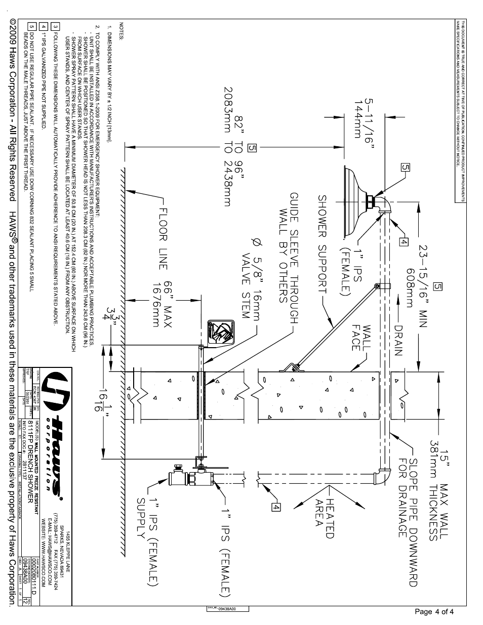 Haws 8111FP User Manual | Page 4 / 4