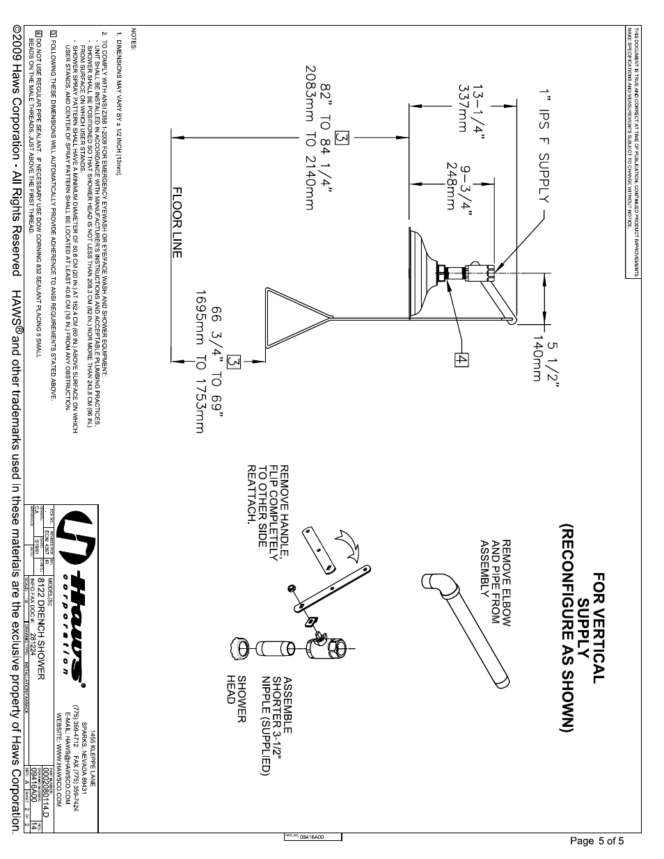 Haws 8122 User Manual | Page 5 / 5