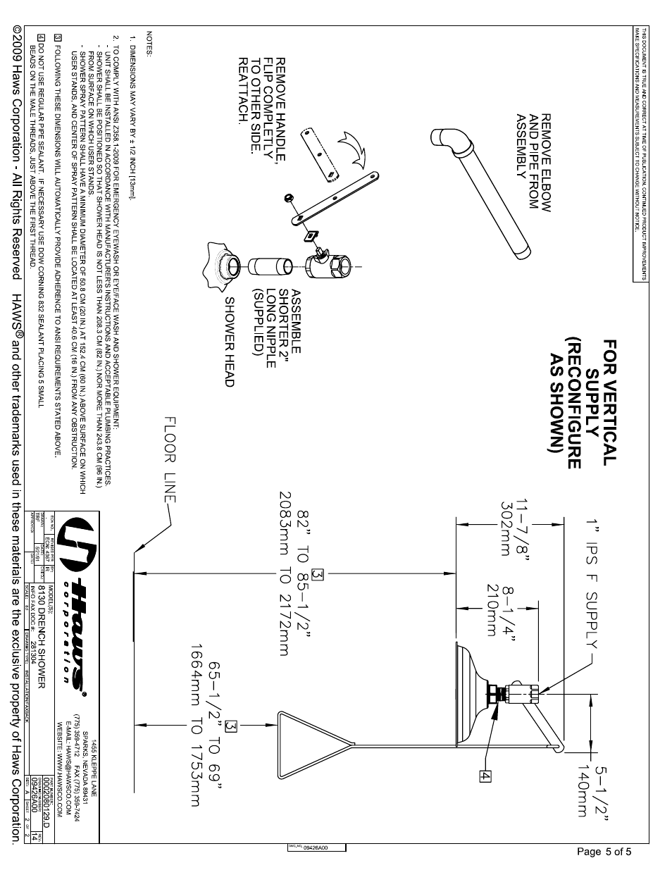 Haws 8130 User Manual | Page 5 / 5