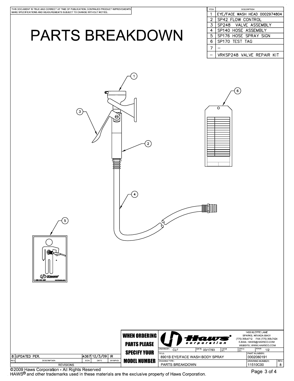 Haws 8901B User Manual | Page 3 / 4