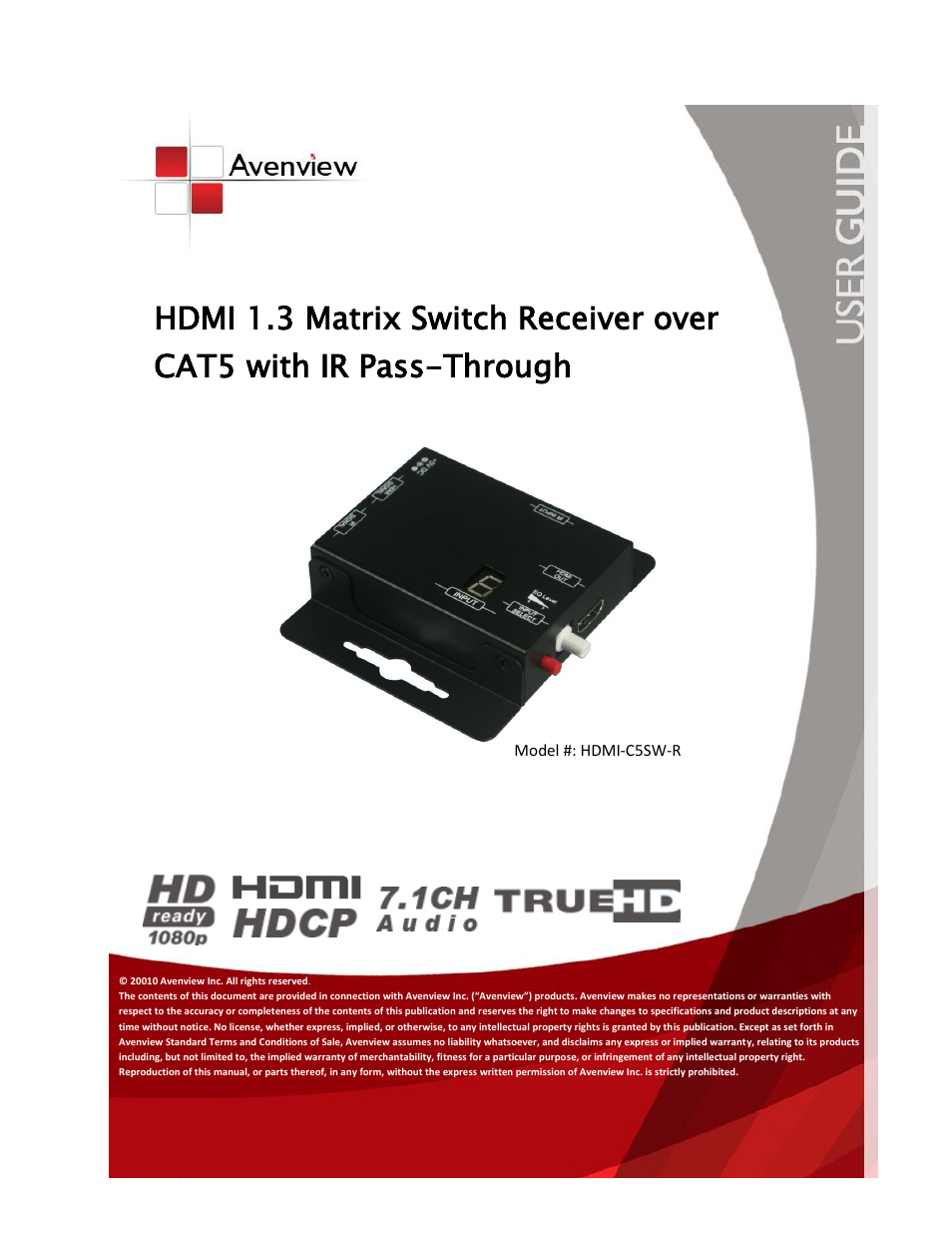 Avenview HDMI-C5SW-R User Manual | 11 pages