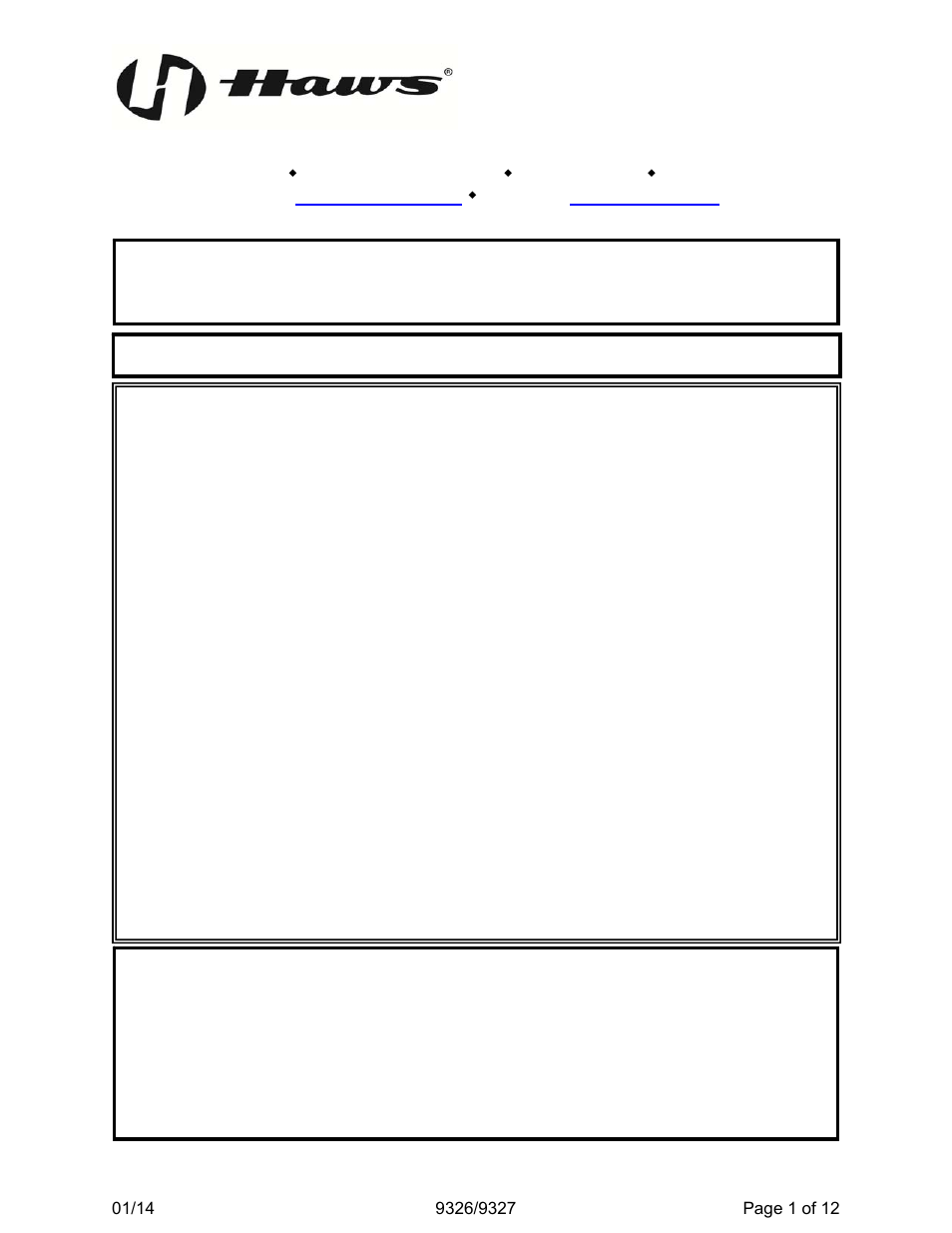 Haws 9327 User Manual | 12 pages