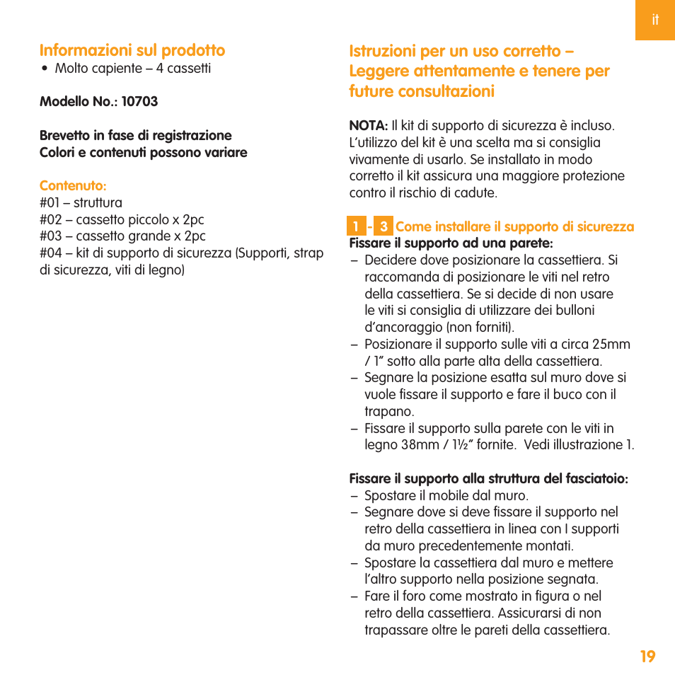 Informazioni sul prodotto | bloom luxo dresser User Manual | Page 22 / 28