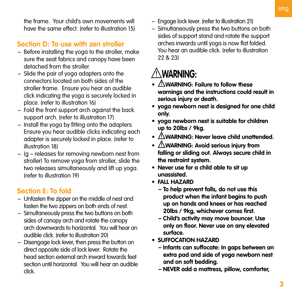 Warning | bloom yoga User Manual | Page 14 / 28