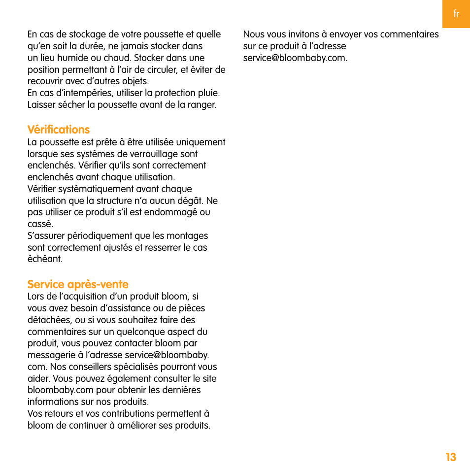 Vérifications, Service après-vente | bloom zen User Manual | Page 25 / 33