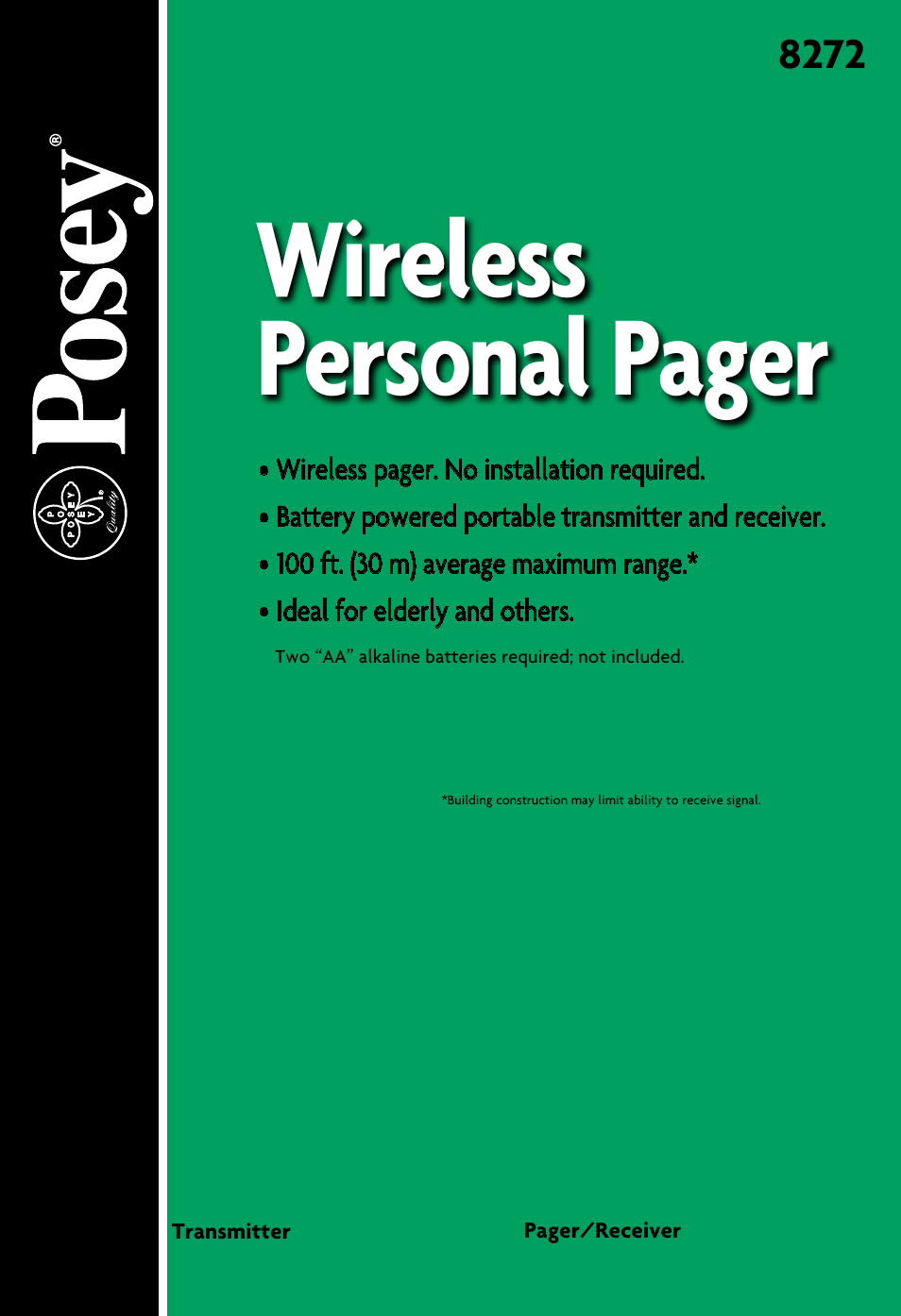 Posey Wireless Personal Pager User Manual | 2 pages