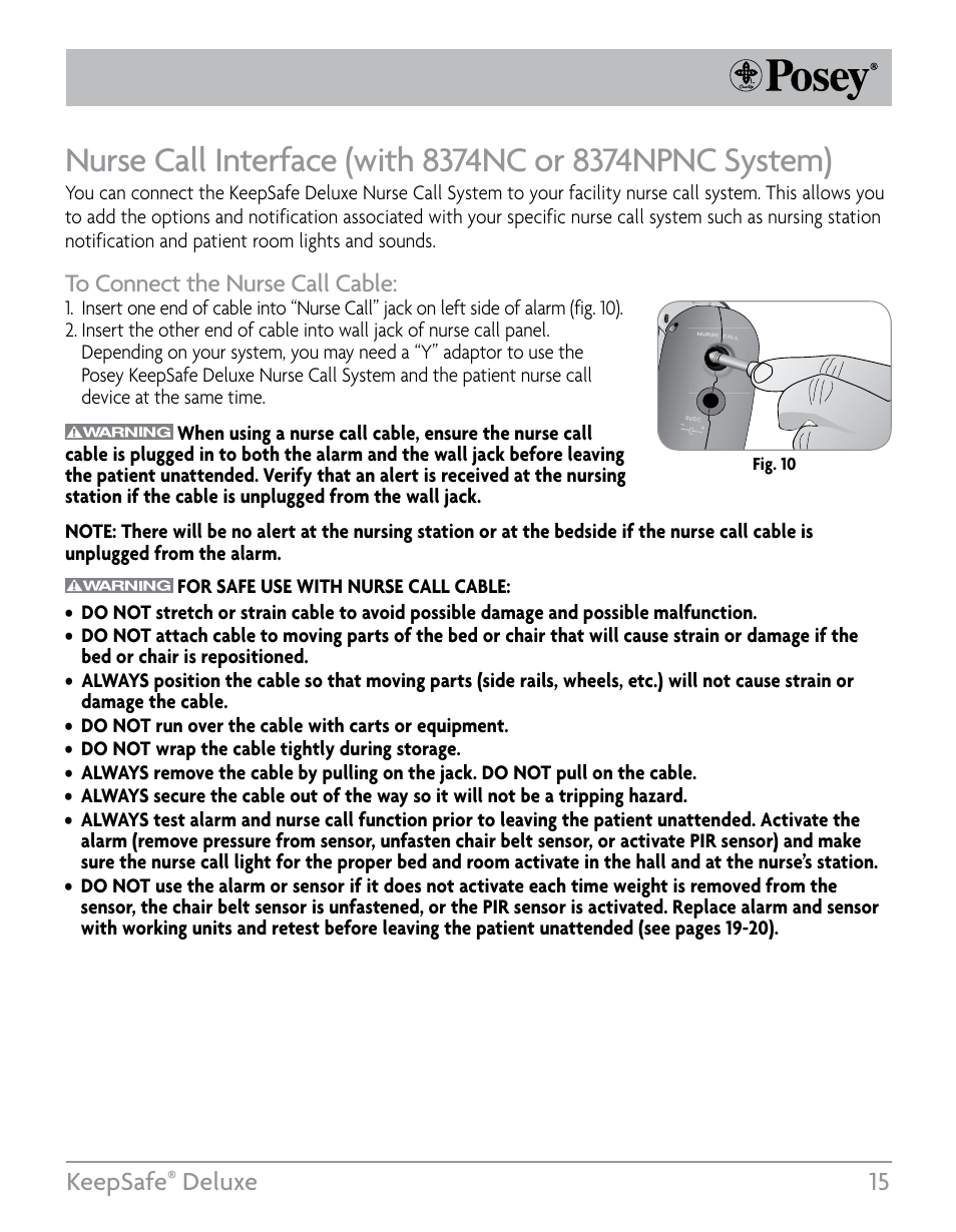 Keepsafe, Deluxe 15 | Posey KeepSafe® Deluxe User Manual | Page 15 / 36