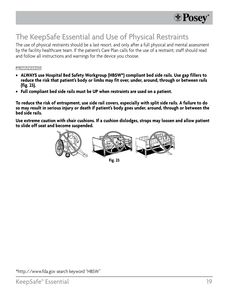 Keepsafe, Essential 19 | Posey KeepSafe® Essential User Manual | Page 19 / 24