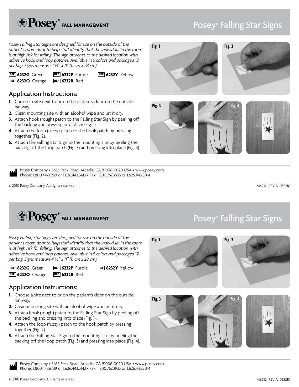 Posey Falling Star Signs User Manual | 1 page