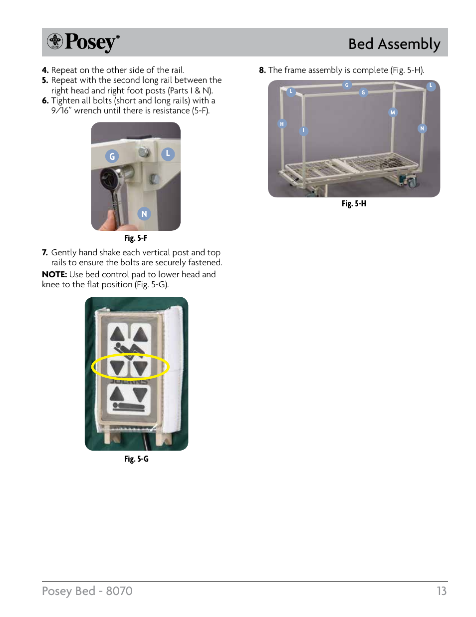 Bed assembly | Posey Bed 8070 User Manual | Page 13 / 24