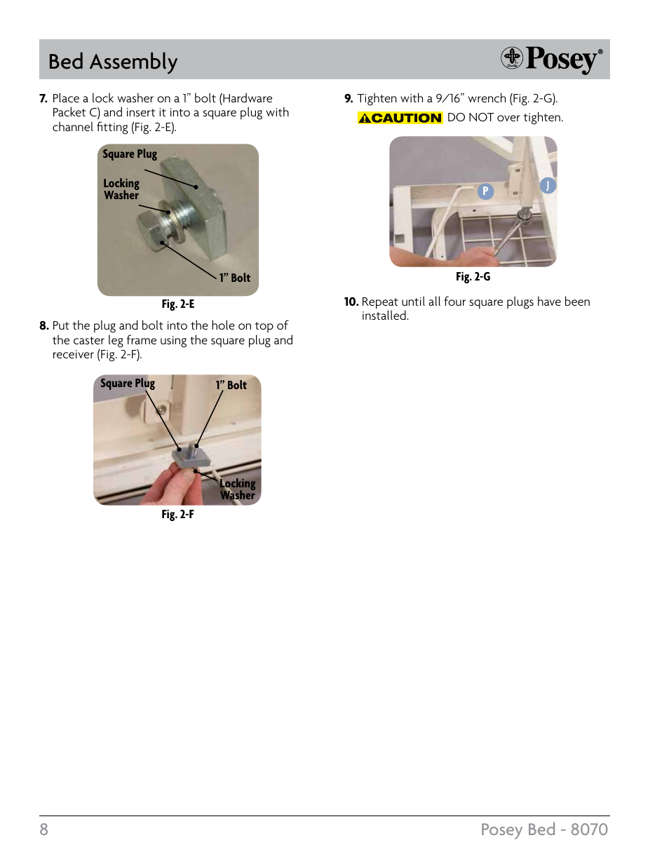 Bed assembly | Posey Bed 8070 User Manual | Page 8 / 24